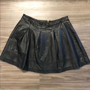 Black leather skirt